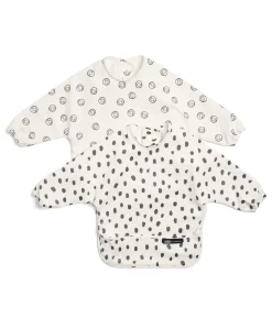 Mamas & Papas x Another Fox Long Sleeved Bibs (2 Pack) - Faces/Cheetah Spot
