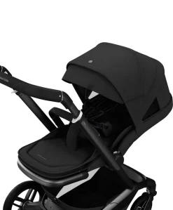 Maxi Cosi Fame Complete Pushchair Bundle with Pebble 360 Car Seat & Base – Black with Black Wheels