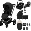 Maxi Cosi Fame Premium Pushchair Bundle with Pebble 360 Pro 2 Car Seat & Base – Black with Black Wheels