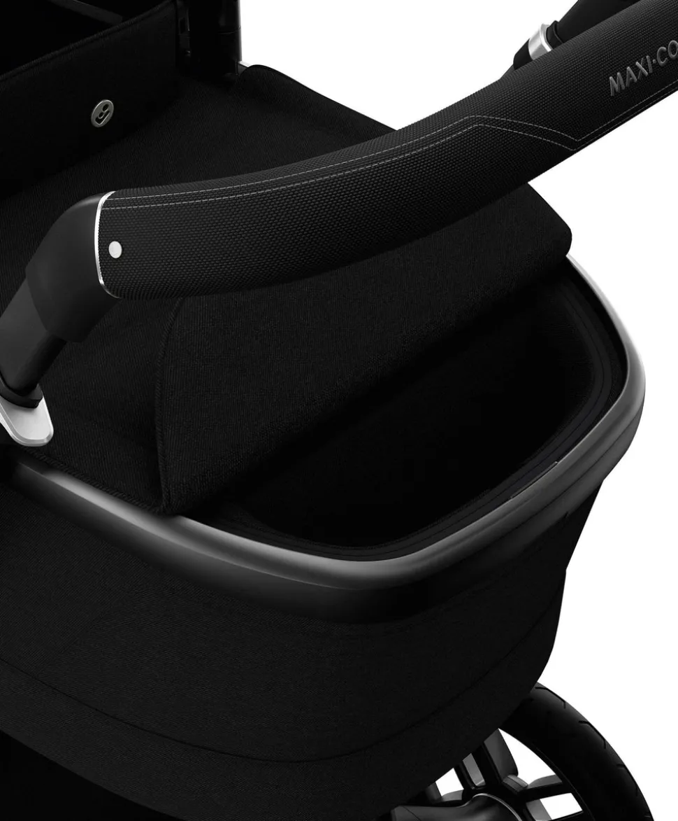 Maxi Cosi Fame Premium Pushchair Bundle with Pebble 360 Pro 2 Car Seat & Base – Black with Black Wheels