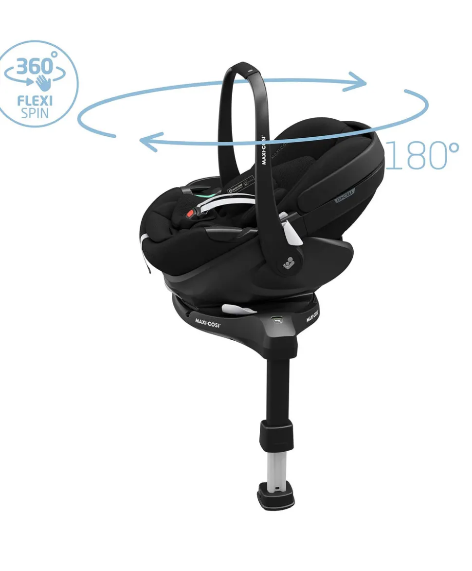 Maxi Cosi Fame Premium Pushchair Bundle with Pebble 360 Pro 2 Car Seat & Base – Black with Black Wheels