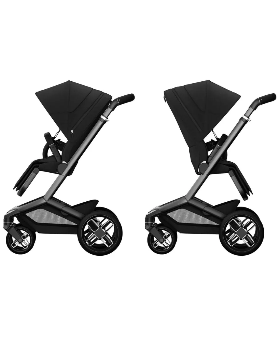 Maxi Cosi Fame Premium Pushchair Bundle with Pebble 360 Pro 2 Car Seat & Base – Black with Black Wheels
