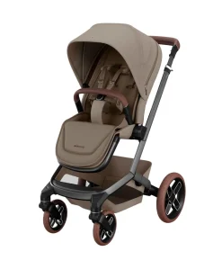 Maxi Cosi Fame Pushchair Bundle with Pebble 360 Pro² Car Seat (7 Pieces)- Truffle with Brown Wheels