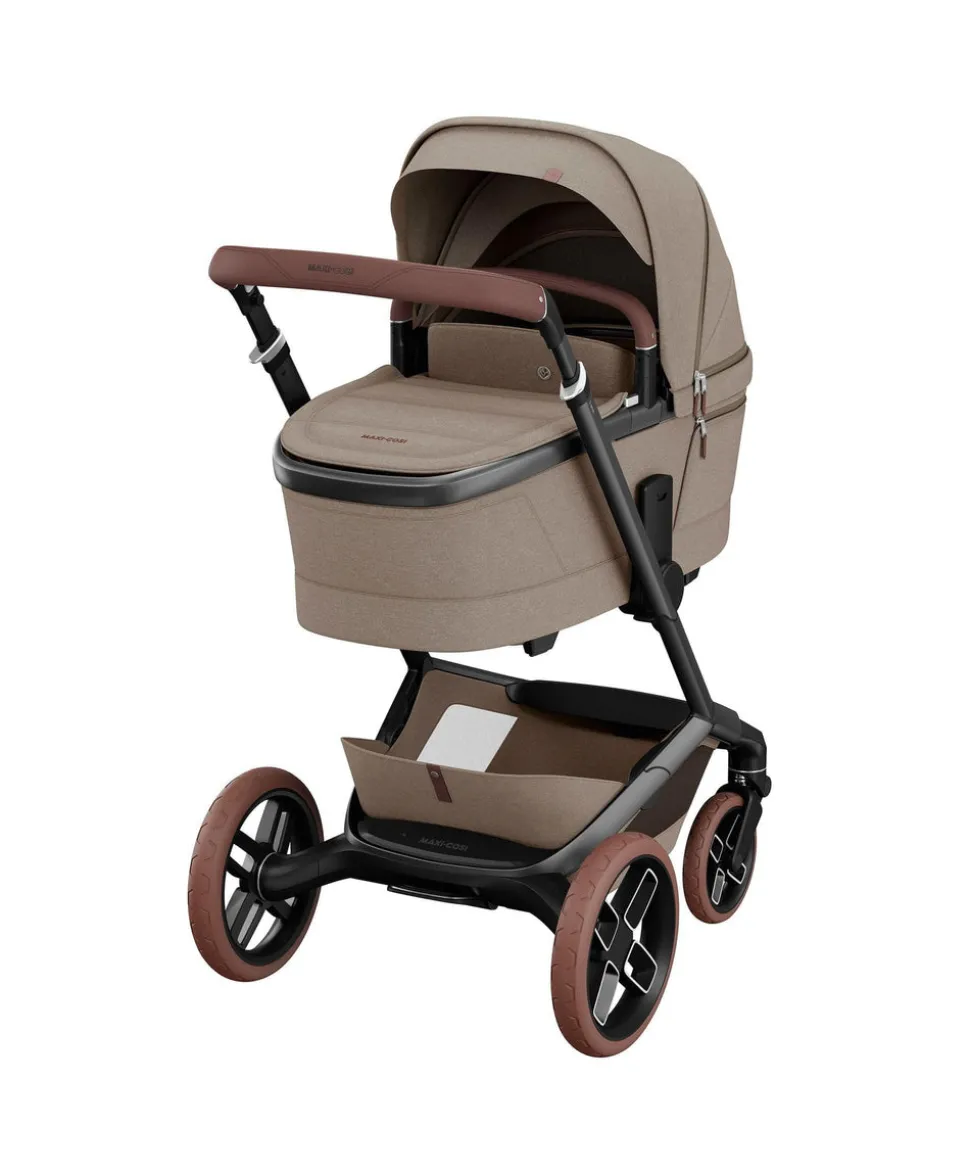 Maxi Cosi Fame Pushchair Bundle with Pebble 360 Pro² Car Seat (7 Pieces)- Truffle with Brown Wheels
