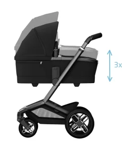 Maxi Cosi Fame Pushchair Bundle With Pebble 360 Pro 2 Car Seat & Base – Black with Black Wheels