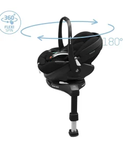 Maxi Cosi Fame Pushchair Bundle With Pebble 360 Pro 2 Car Seat & Base – Black with Black Wheels