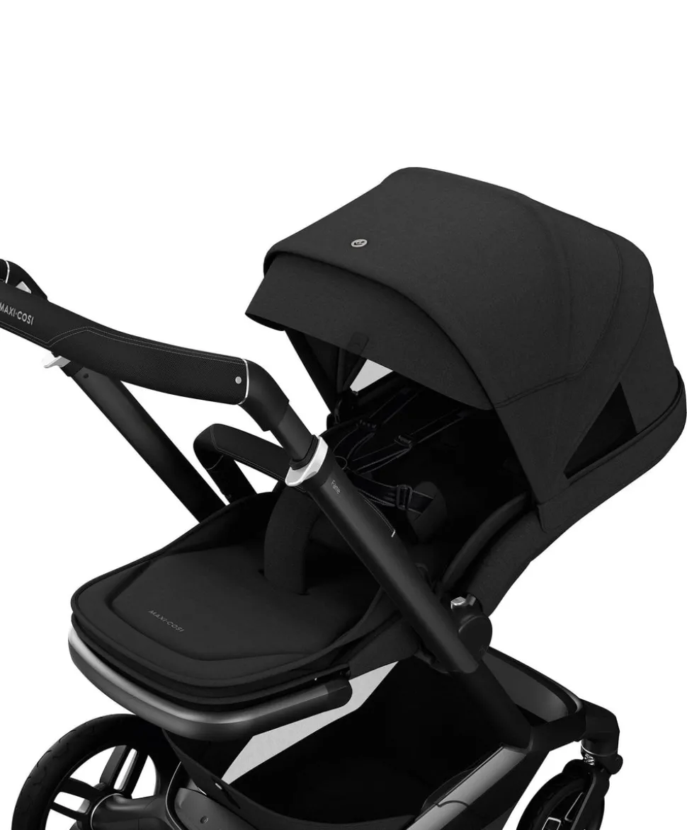 Maxi Cosi Fame Pushchair Bundle With Pebble 360 Pro 2 Car Seat & Base – Black with Black Wheels