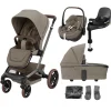 Maxi Cosi Fame Pushchair Bundle with Pebble 360 Pro² Car Seat (4 Pieces) - Truffle with Brown Wheels