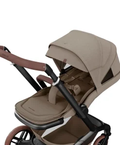 Maxi Cosi Fame Pushchair Bundle with Pebble 360 Pro² Car Seat (4 Pieces) - Truffle with Brown Wheels
