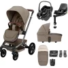 Maxi Cosi Fame Pushchair Bundle with Pebble 360 Car Seat (6 Pieces) - Truffle with Black Wheels