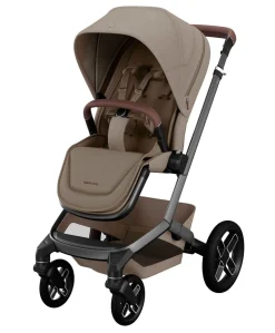 Maxi Cosi Fame Pushchair Bundle with Pebble 360 Car Seat (6 Pieces) - Truffle with Black Wheels