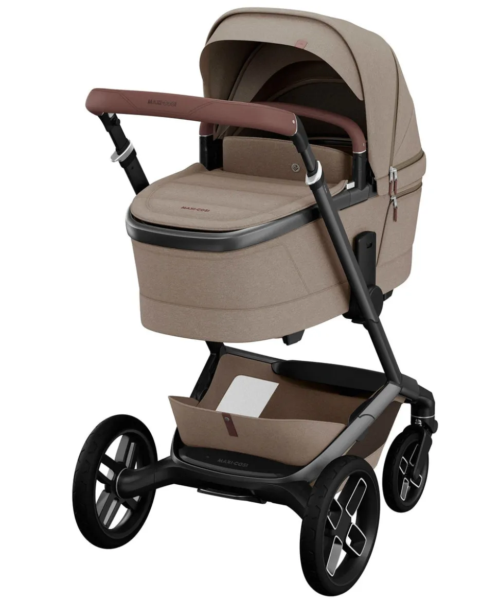 Maxi Cosi Fame Pushchair Bundle with Pebble 360 Pro² Car Seat (4 Pieces) - Truffle with Black Wheels