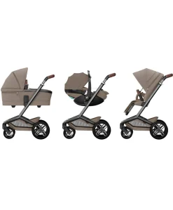 Maxi Cosi Fame Pushchair Bundle with Pebble 360 Pro² Car Seat (9 Pieces) - Truffle with Black Wheels