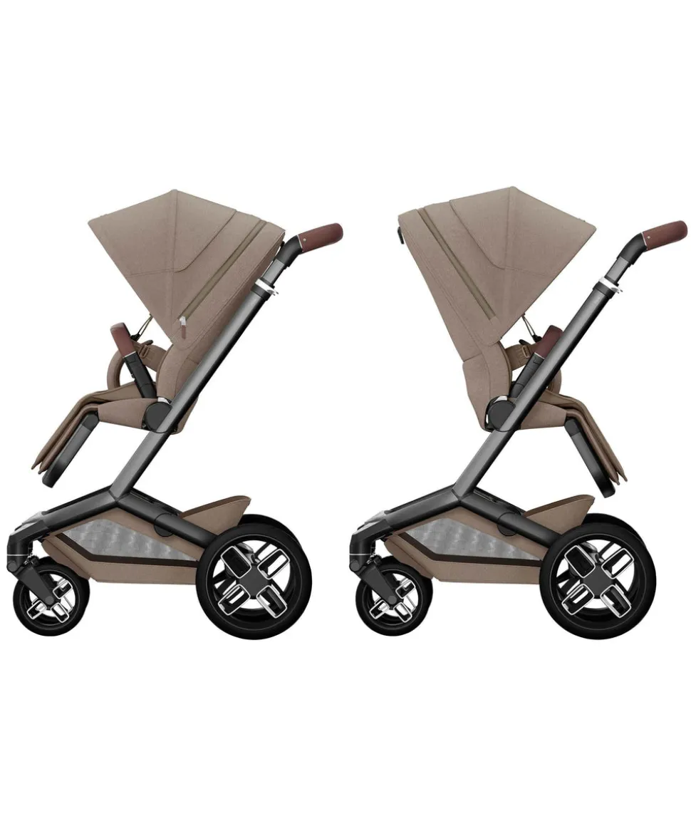 Maxi Cosi Fame Pushchair Bundle with Pebble 360 Pro² Car Seat (9 Pieces) - Truffle with Black Wheels