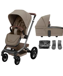 Maxi-Cosi Fame Pushchair & Carrycot - Truffle with Black Wheels