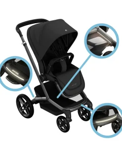 Maxi-Cosi Fame Pushchair & Carrycot - Black with Black Wheels
