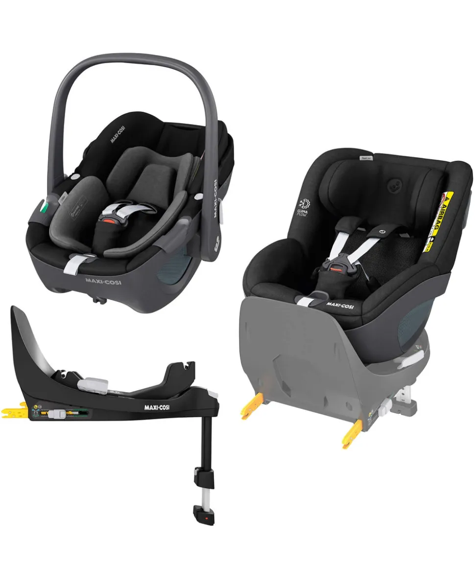 Maxi-Cosi Pebble & Pearl 360 Car Seat Bundle - Black
