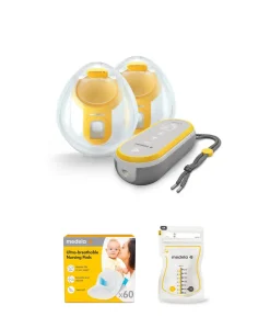 Medela Freestyle Hands-Free Double Electric Breast Pump, Nursing Pads and Storage Bags Bundle