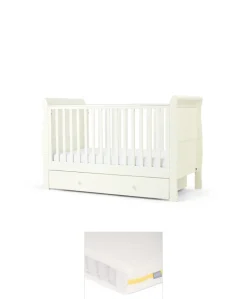 Mia Cotbed & Essential Airflow Pocket Spring Mattress Bundle - White