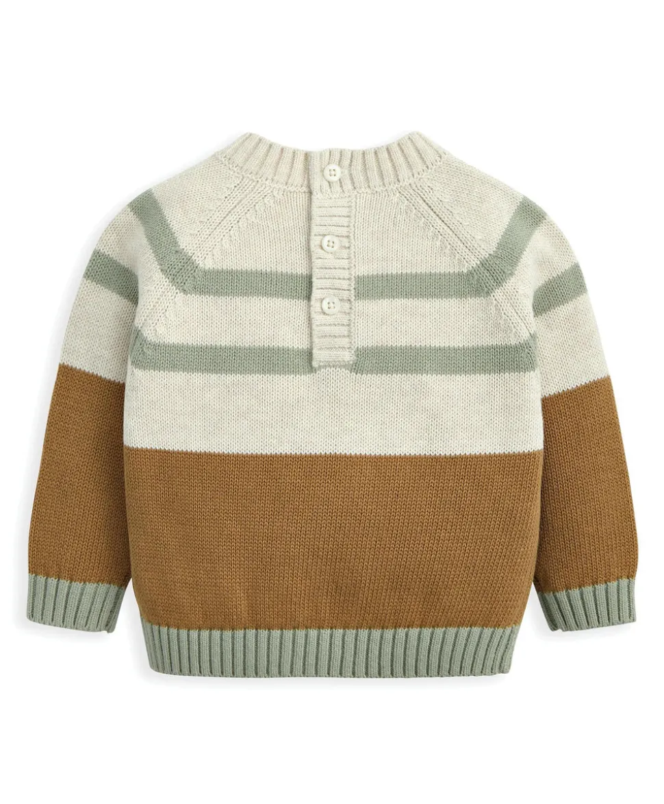 Moose Character Knit Jumper with 3D Antlers - Brown