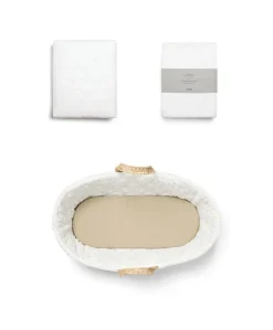 Moses Basket & Fitted Sheet Bundle (3 piece) - Seedling