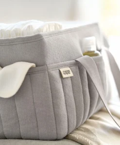 Nappy Caddy - Soft Grey Waffle
