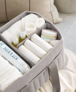 Nappy Caddy - Soft Grey Waffle