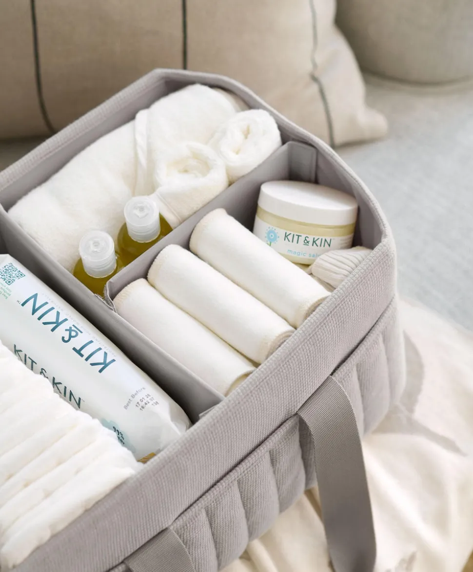 Nappy Caddy - Soft Grey Waffle