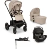 Nuna MIXX Next Pushchair Bundle with ARRA Flex Car Seat & BASE Curv Base - Biscotti