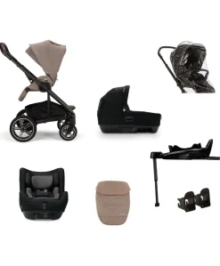 Nuna Mixx Next Pushchair 4 Piece Travel Bundle with TODL Next Car Seat & Base - Cedar