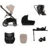 Nuna Mixx Next Pushchair 4 Piece Travel Bundle with TODL Next Car Seat & Base - Biscotti