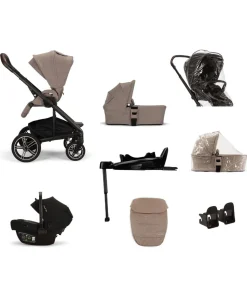 Nuna Mixx Next Pushchair 5 Piece Travel Bundle with PIPA Next Car Seat & Base - Cedar