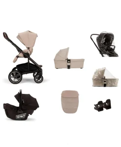 Nuna MIXX Next Urbn Bundle with PIPA Urbn Car Seat - Biscotti