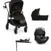 Nuna SWIV Pushchair Bundle with ARRA Flex Car Seat & BASE Curv Base - Caviar