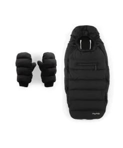 Nuna TRIV lx Pushchair with LYTL lx Carrycot, Footmuff & Gloves Bundle - Caviar