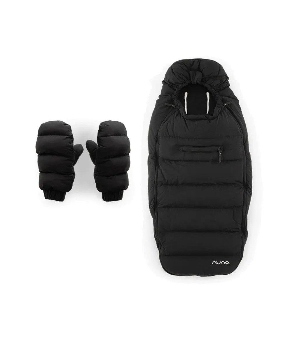 Nuna TRIV lx Pushchair with LYTL lx Carrycot, Footmuff & Gloves Bundle - Caviar