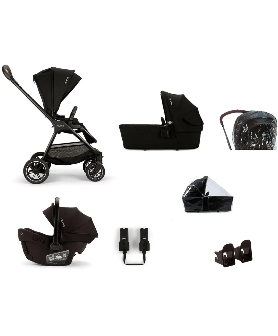 Nuna TRIV Next Urbn Pushchair Bundle with PIPA Urbn Car Seat & LYTL Carrycot (7 Pieces) - Caviar