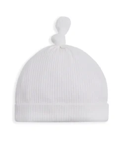 Organic Cotton Ribbed Hat - White