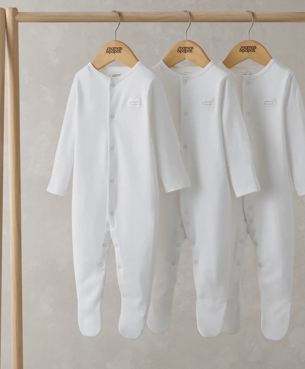 Organic Sleepsuits (3 Pack) - White