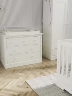 Oxford 3 Piece Cotbed Range with Dresser Changer & Wardrobe - White