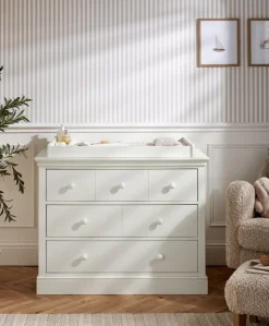 Oxford 3 Piece Cotbed Range with Dresser Changer & Wardrobe - White
