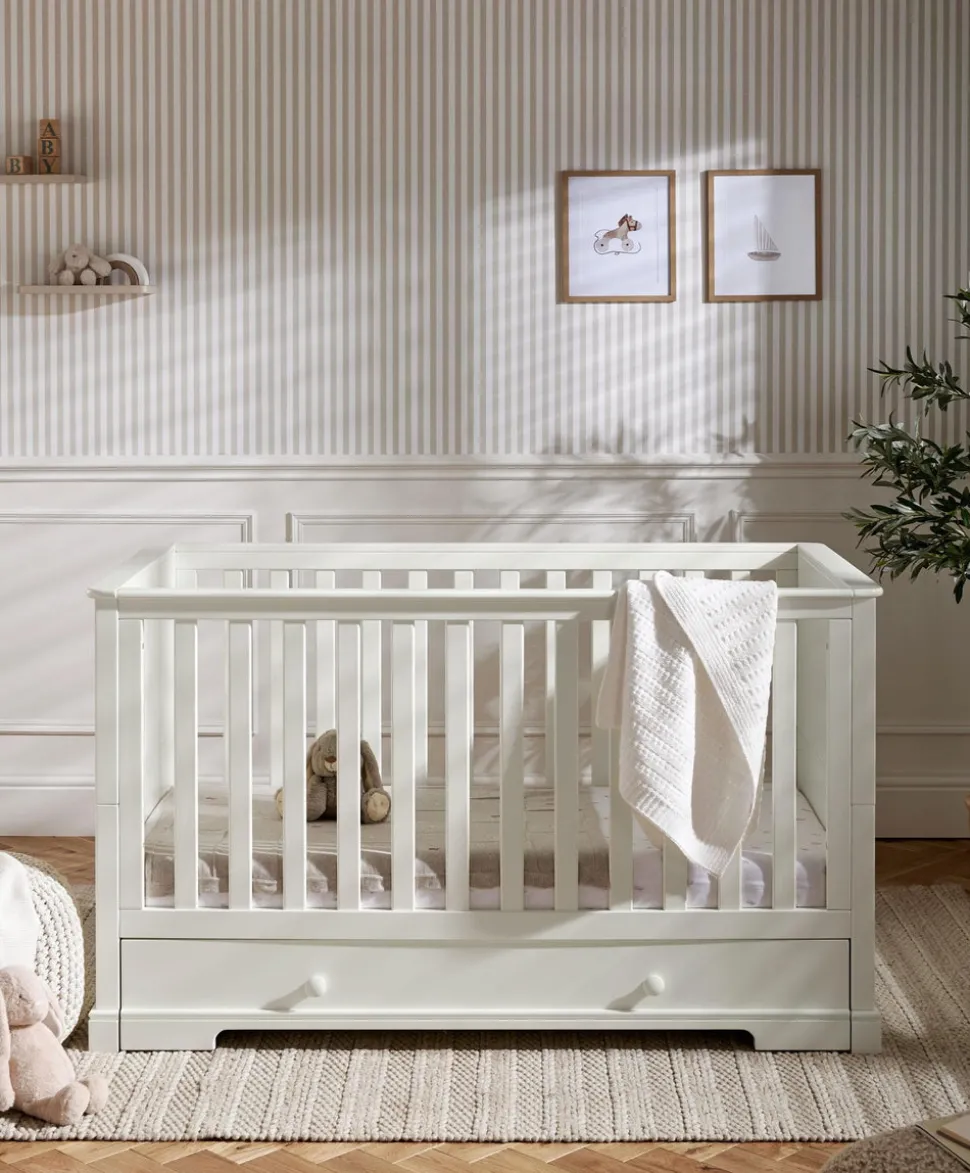 Oxford Cotbed & Premium Pocket Spring Mattress Bundle - White