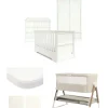 Oxford Nursery Bundle with Lua Bedside Crib (6 Piece) – White