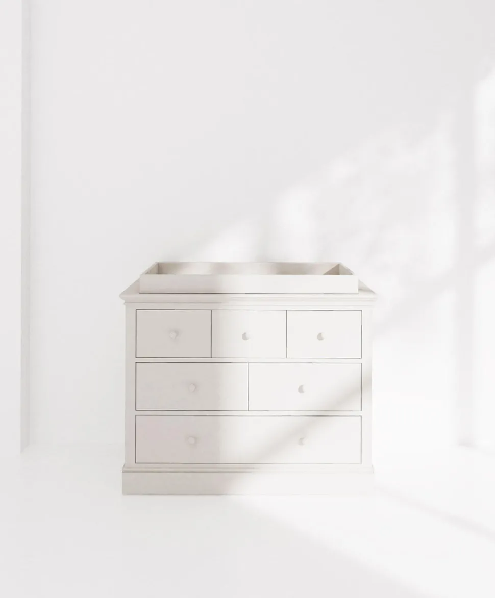 Oxford Nursery Bundle with Lua Bedside Crib (6 Piece) – White