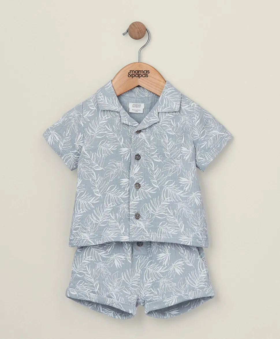 Palm Shirt & Shorts Outfit Set