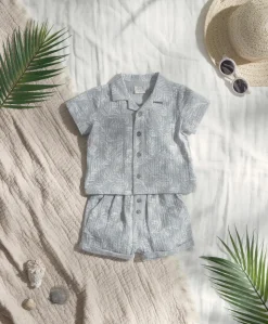 Palm Shirt & Shorts Outfit Set