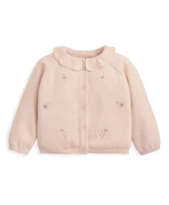 Peter Pan Collar Embroidered Top & Leggings Set (2 Pieces) - Pink