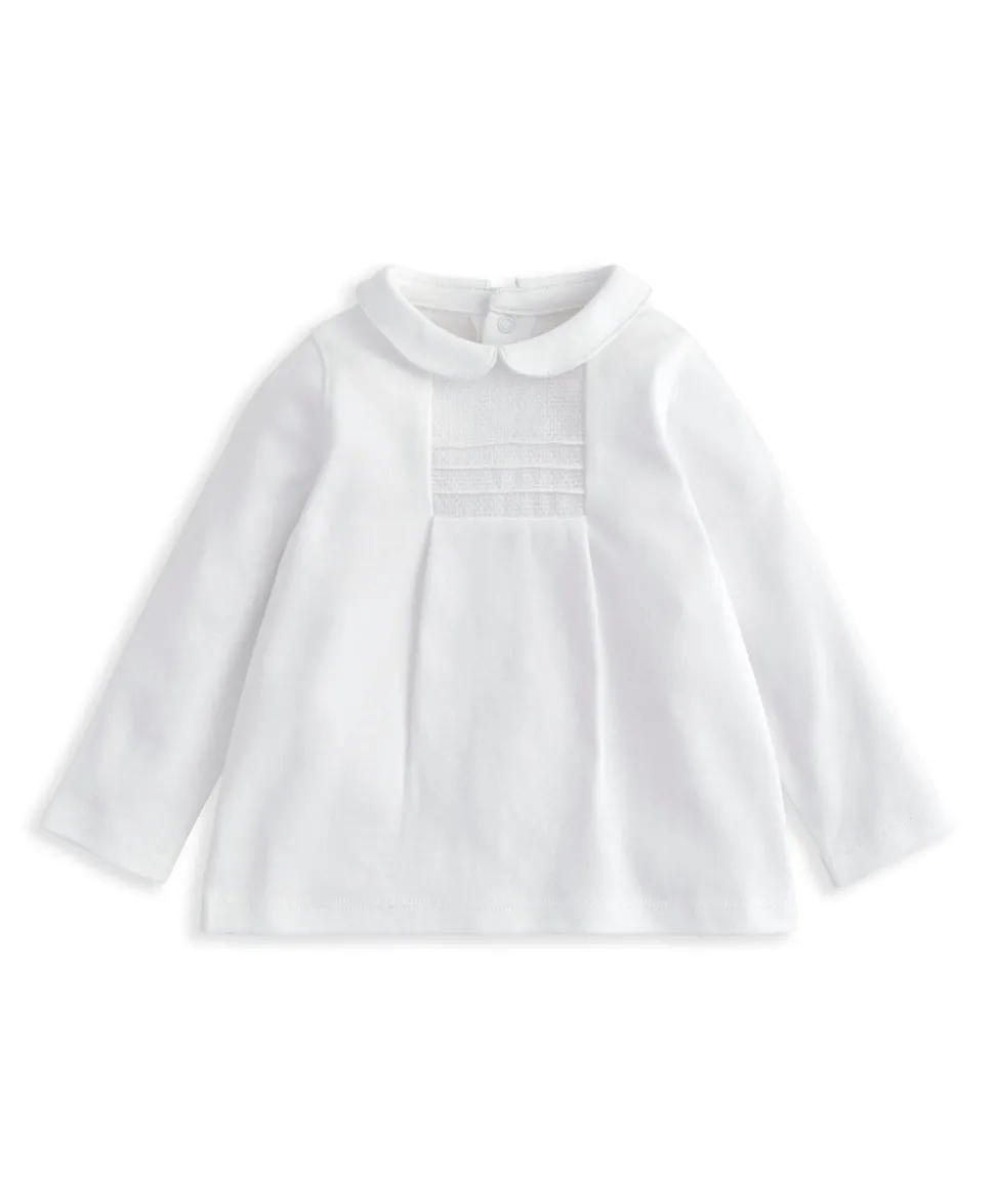 Peter Pan Collar Top & Bottom Set (2 Pieces) - White
