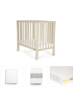 Petite Cot Bundle with Essential Pocket Spring Mattress (4 Pieces) - Cashmere