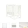 Petite Cot Bundle with Essential Airflow Fibre Mattress (4 Pieces) - Pure White